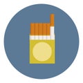 An open pack of cigarettes with one extended upwards.